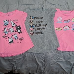 3 justice tshirts size 10